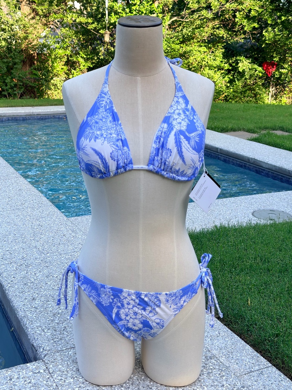 ECHO New York 2-Piece Floral Slide Triangle Top and Double Tie Bikini Bottoms